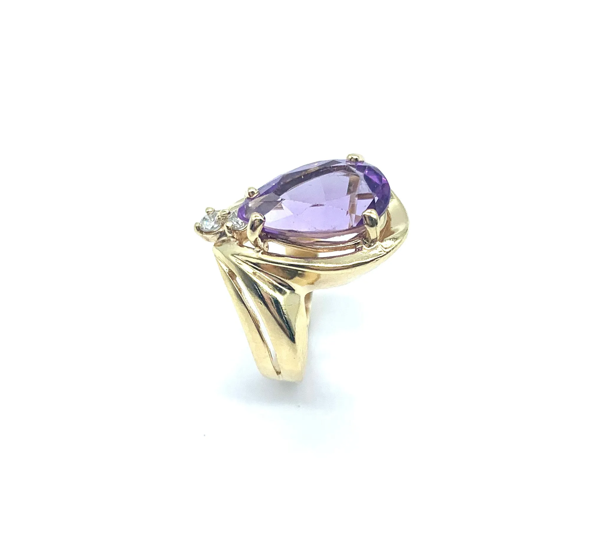 Pear Amethyst Ring