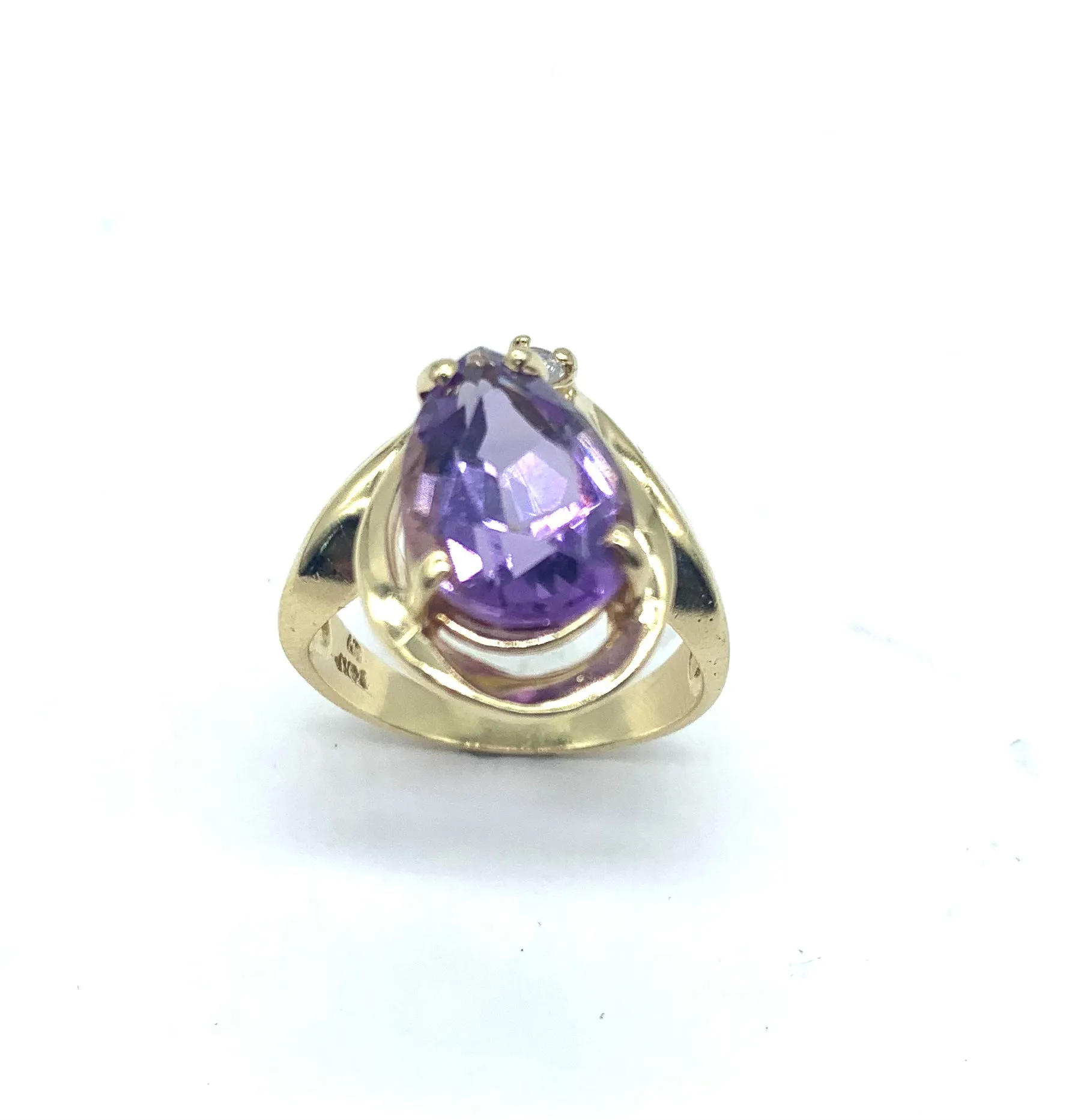 Pear Amethyst Ring