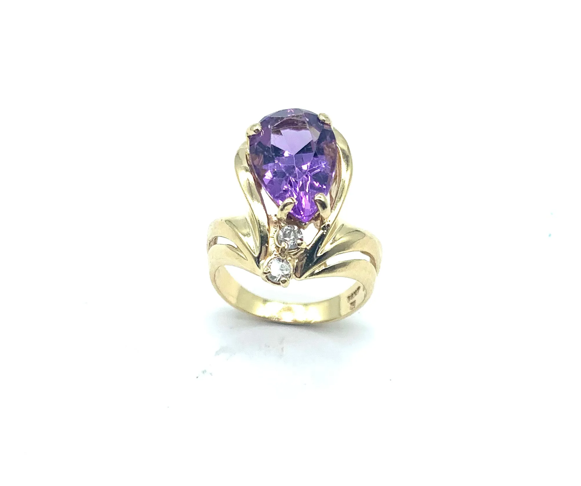 Pear Amethyst Ring