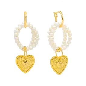 Pearl Love Notes Hoops