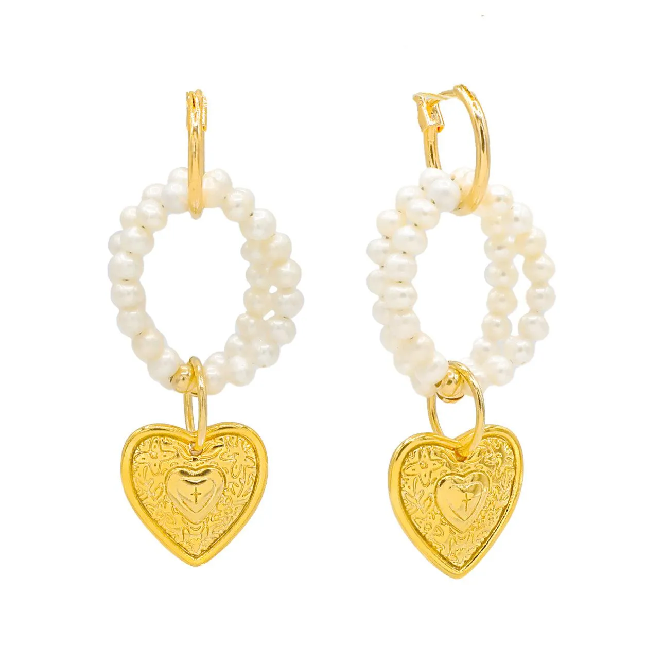 Pearl Love Notes Hoops