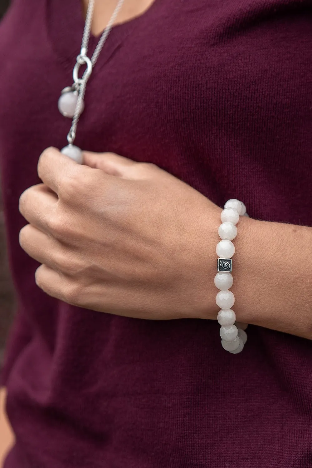 Pink Quartz Silver Bracelet for Women "Tenderness"