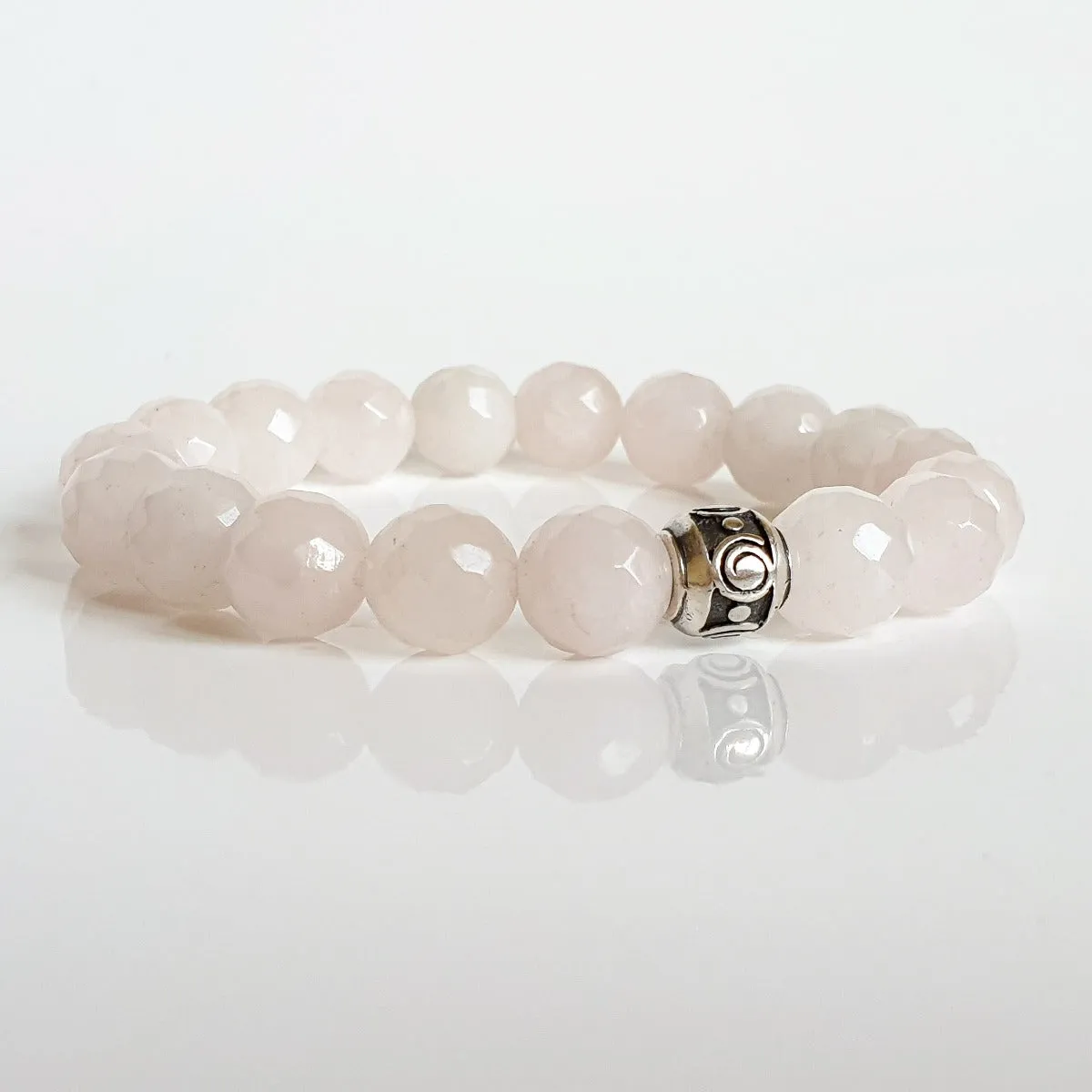 Pink Quartz Silver Bracelet for Women "Tenderness"