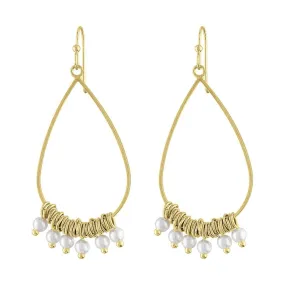 Piper & Jade Gold Pearl Tear Drop Earrings