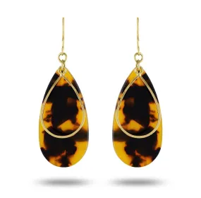 Piper & Jade Tortoise Shell and Gold Drop Earrings