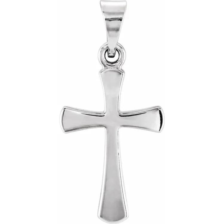 Platinum 16.5x9.5 mm Cross Pendant