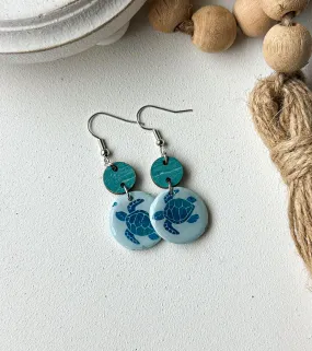 Polymer Clay Earrings - Seaturtle