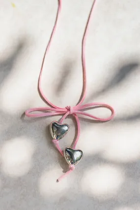 Puff Heart Choker - Pink