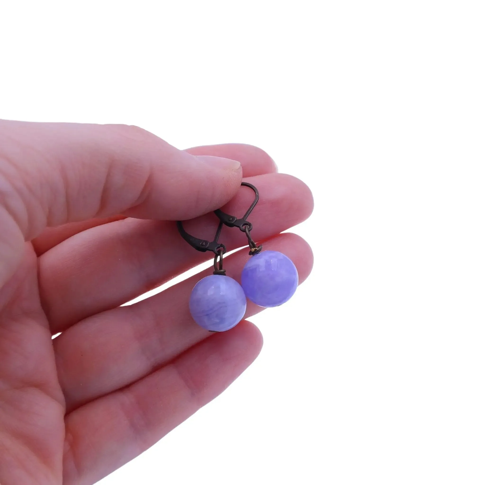 Purple Jade Earrings