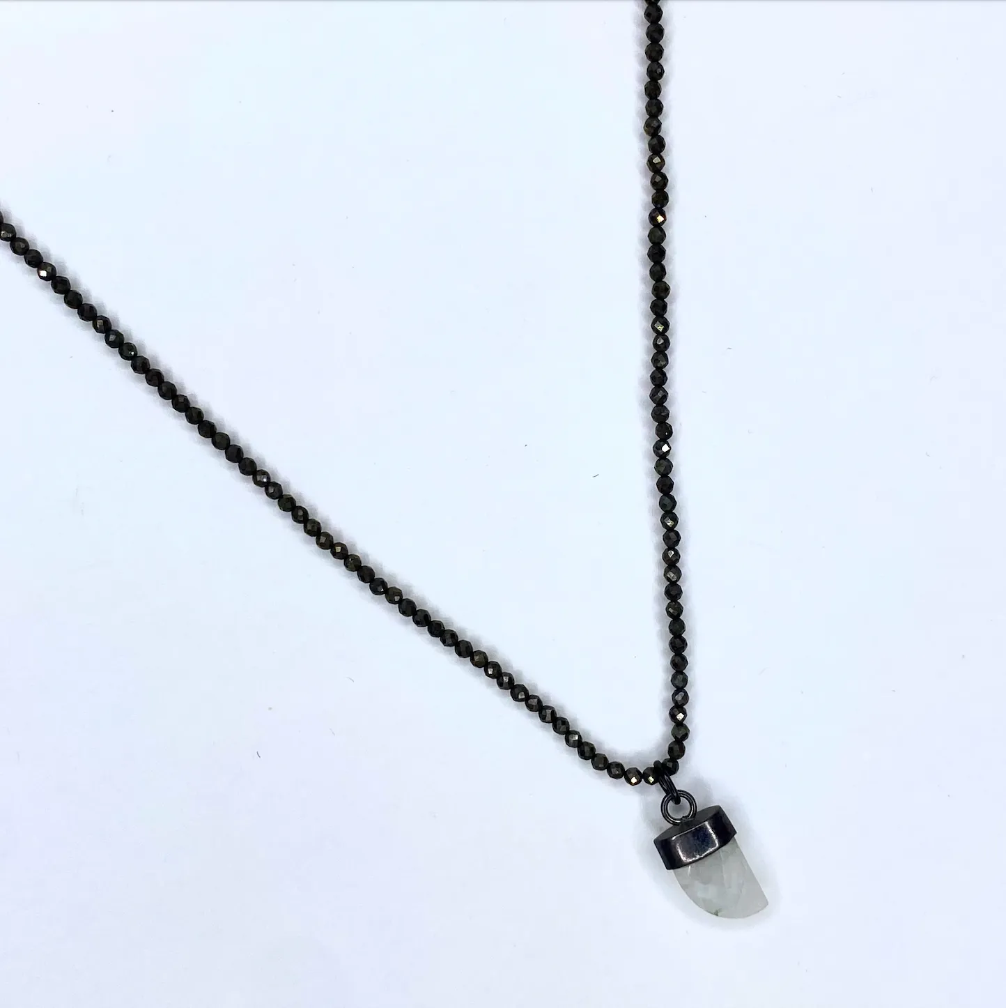 Pyrite Choker with Moonstone Pendant