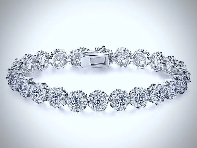 "Ingrid" - Cubic Zirconia Bridal Bracelet - Available in Rose Gold and Silver