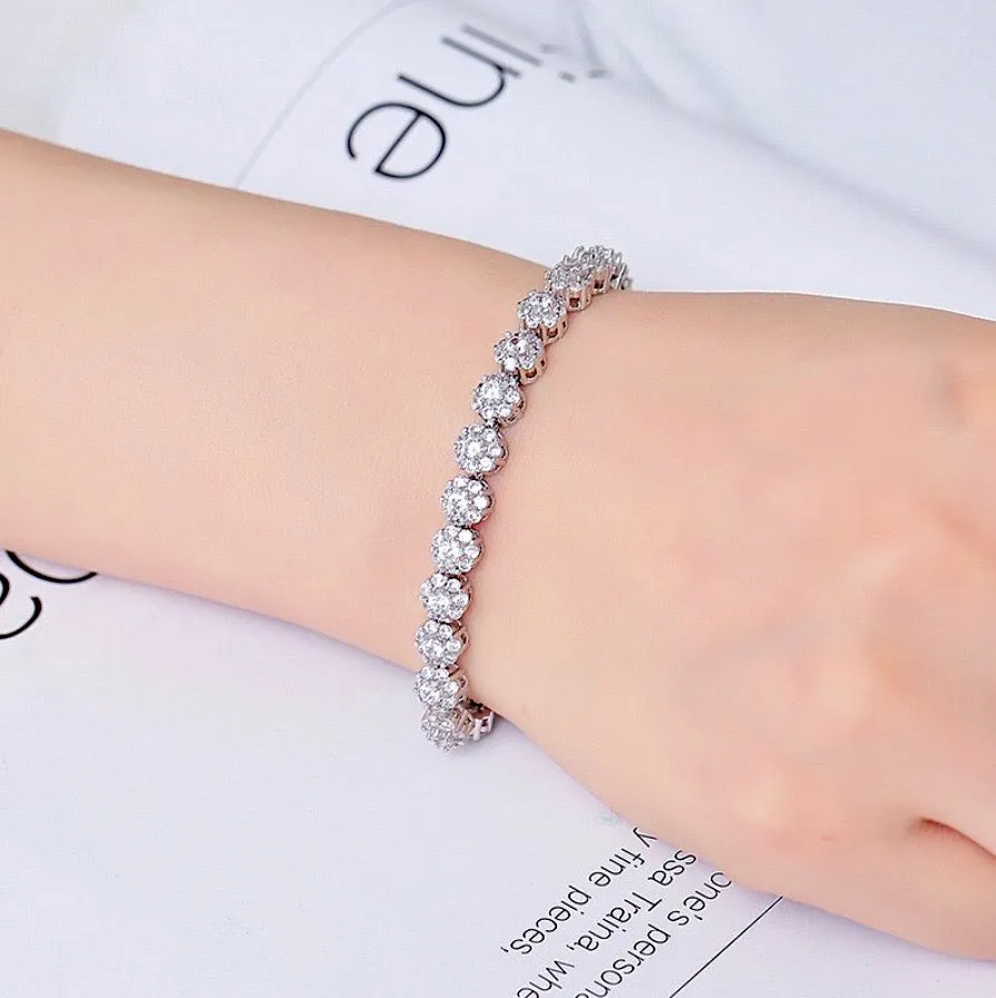 "Ingrid" - Cubic Zirconia Bridal Bracelet - Available in Rose Gold and Silver