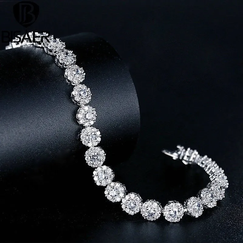 "Ingrid" - Cubic Zirconia Bridal Bracelet - Available in Rose Gold and Silver