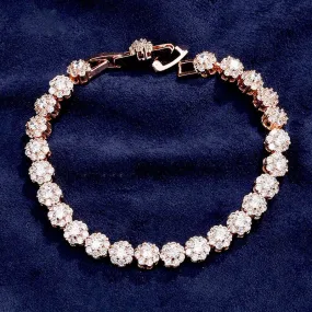 "Ingrid" - Cubic Zirconia Bridal Bracelet - Available in Rose Gold and Silver