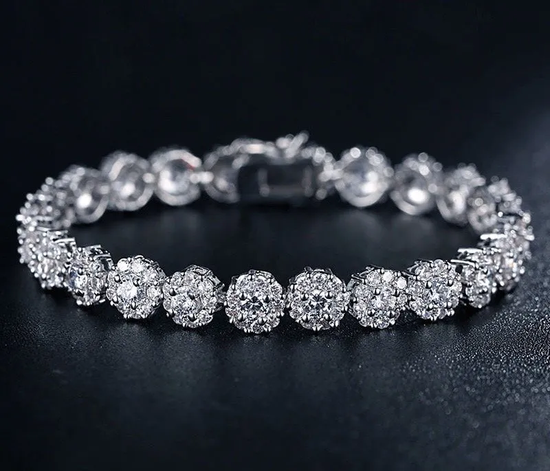 "Ingrid" - Cubic Zirconia Bridal Bracelet - Available in Rose Gold and Silver