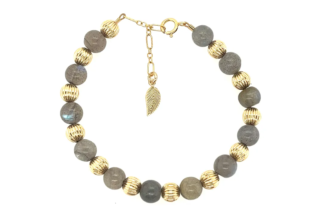 "LUCY" 14k gold-filled & pearl beaded bracelet