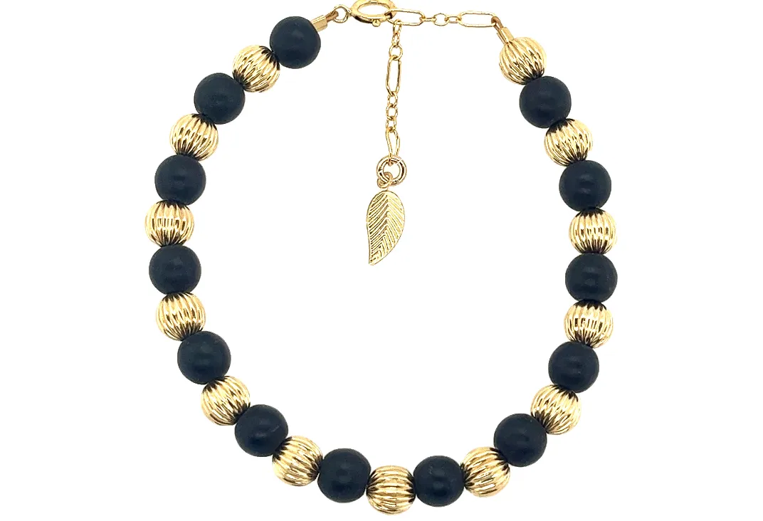 "LUCY" 14k gold-filled & pearl beaded bracelet