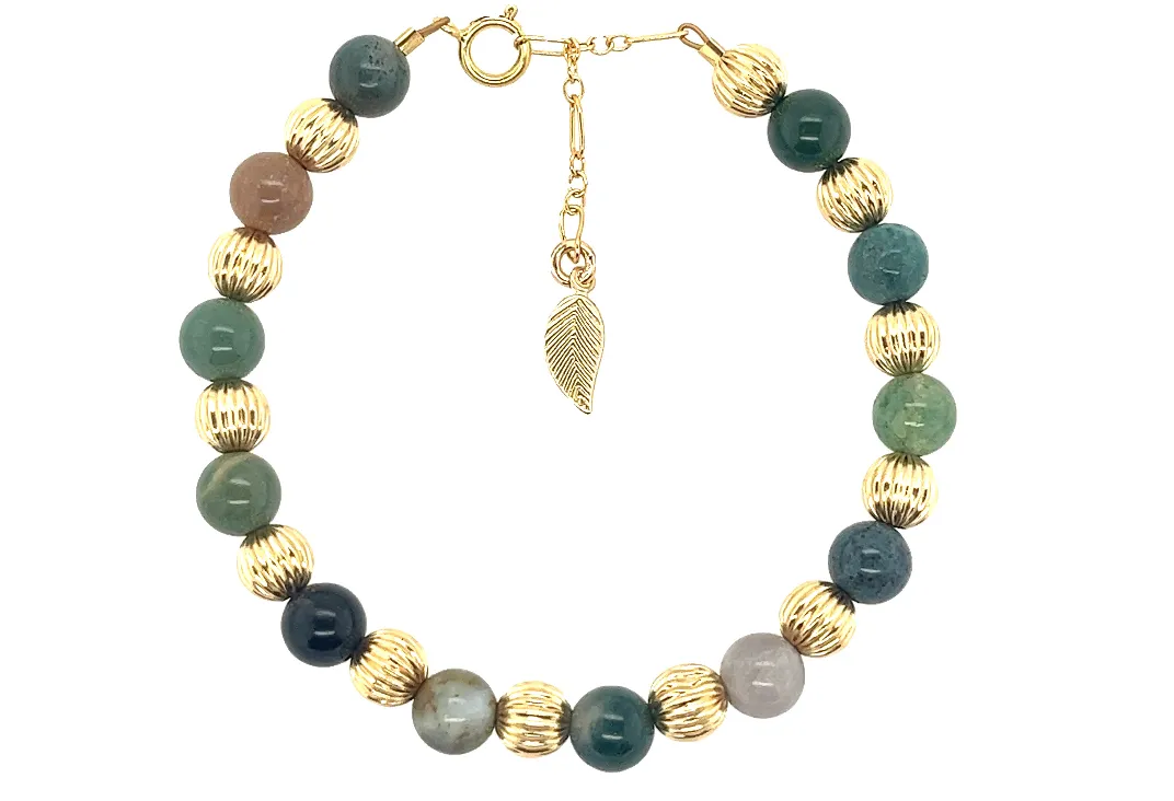 "LUCY" 14k gold-filled & pearl beaded bracelet