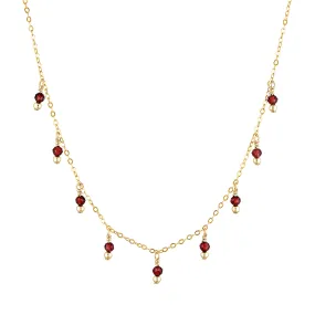 Rain Choker Necklace ~ Garnet