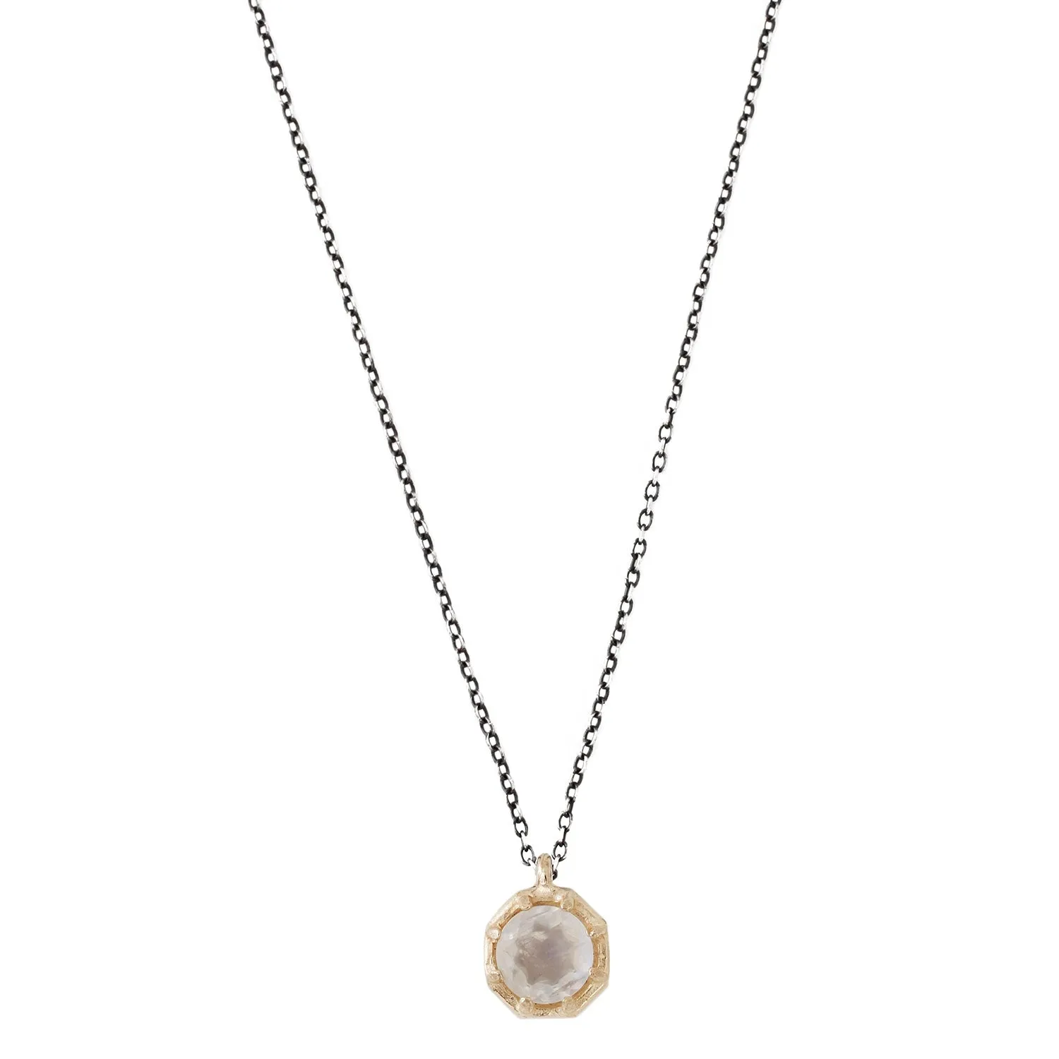 Rainbow Moonstone Octagon Necklace