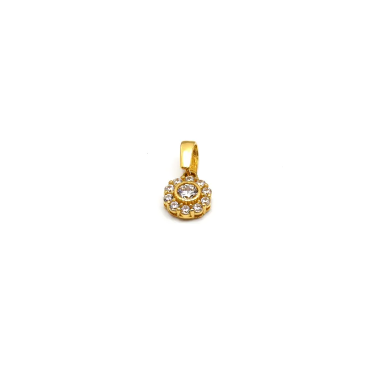 Real Gold Medium Round Stone Pendant 0848 P 1811