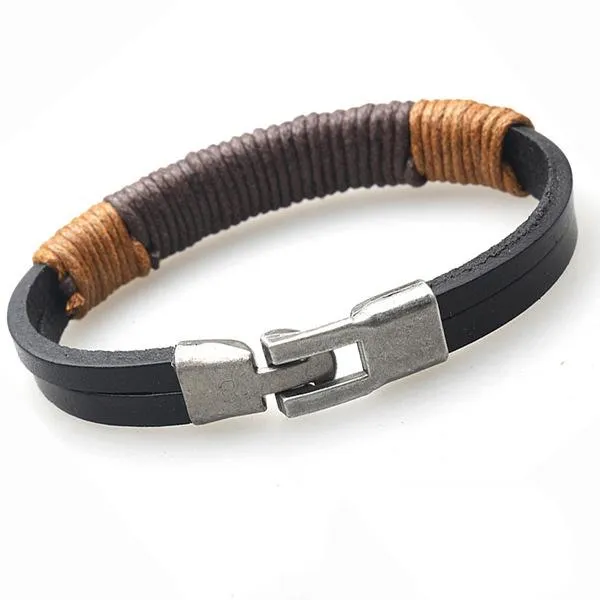 Real Leather Binding Bracelet