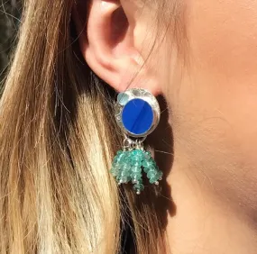 Reef Ripples post earrings with apatite