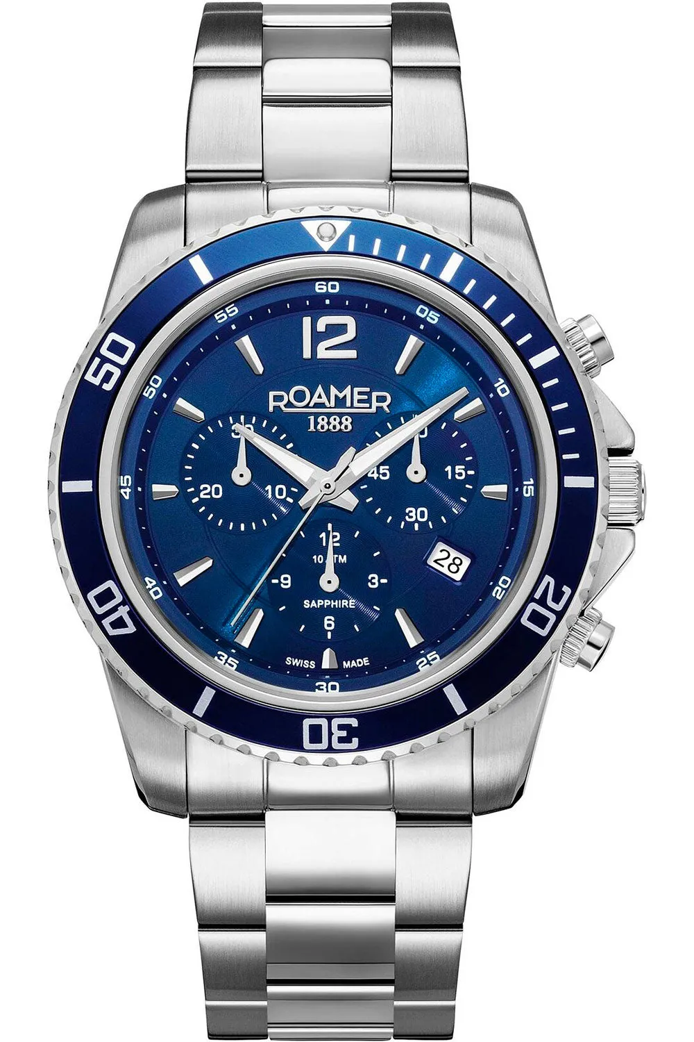 Roamer Men's 862837-41-45-20 Nautic Chrono 100 43mm Quartz Watch