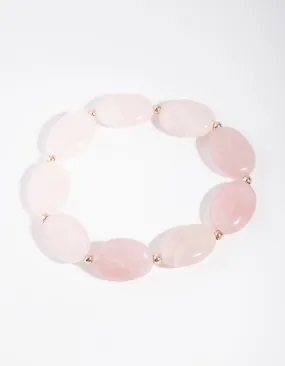 Rose Gold Semi-Precious Large Stone Bracelet