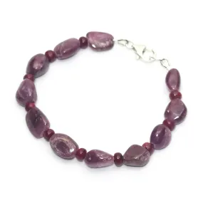 Ruby Bracelet with Sterling Silver Trigger Clasp