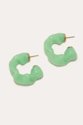 Ruffle - Jade Bio Resin and Gold Vermeil Earrings