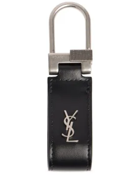 Saint Laurent   Monogram leather keyring 