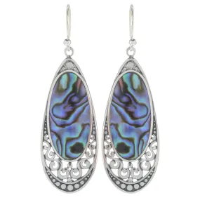 Samuel B. Sterling Silver Oval Abalone Drop Earrings (91439)