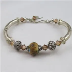 Sand Swirled  Artisan Bead  Bangle Bracelet