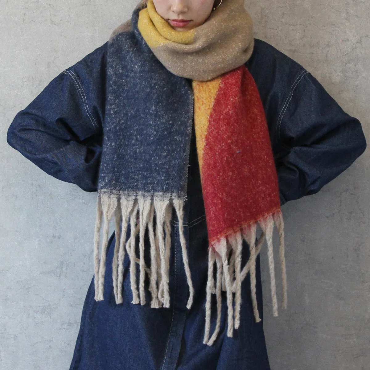 SATO | Geometric Winter Fuzzy Scarf