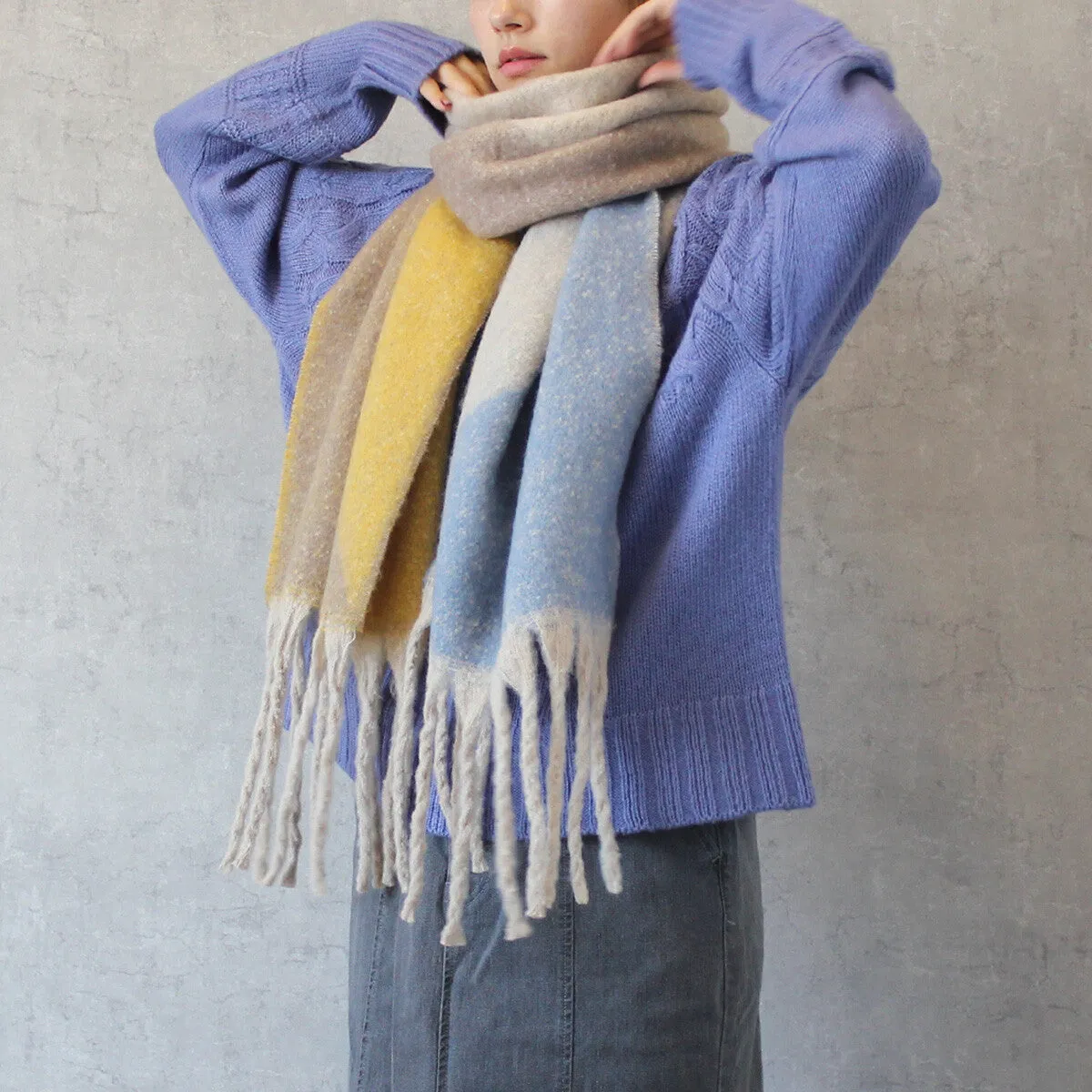 SATO | Geometric Winter Fuzzy Scarf