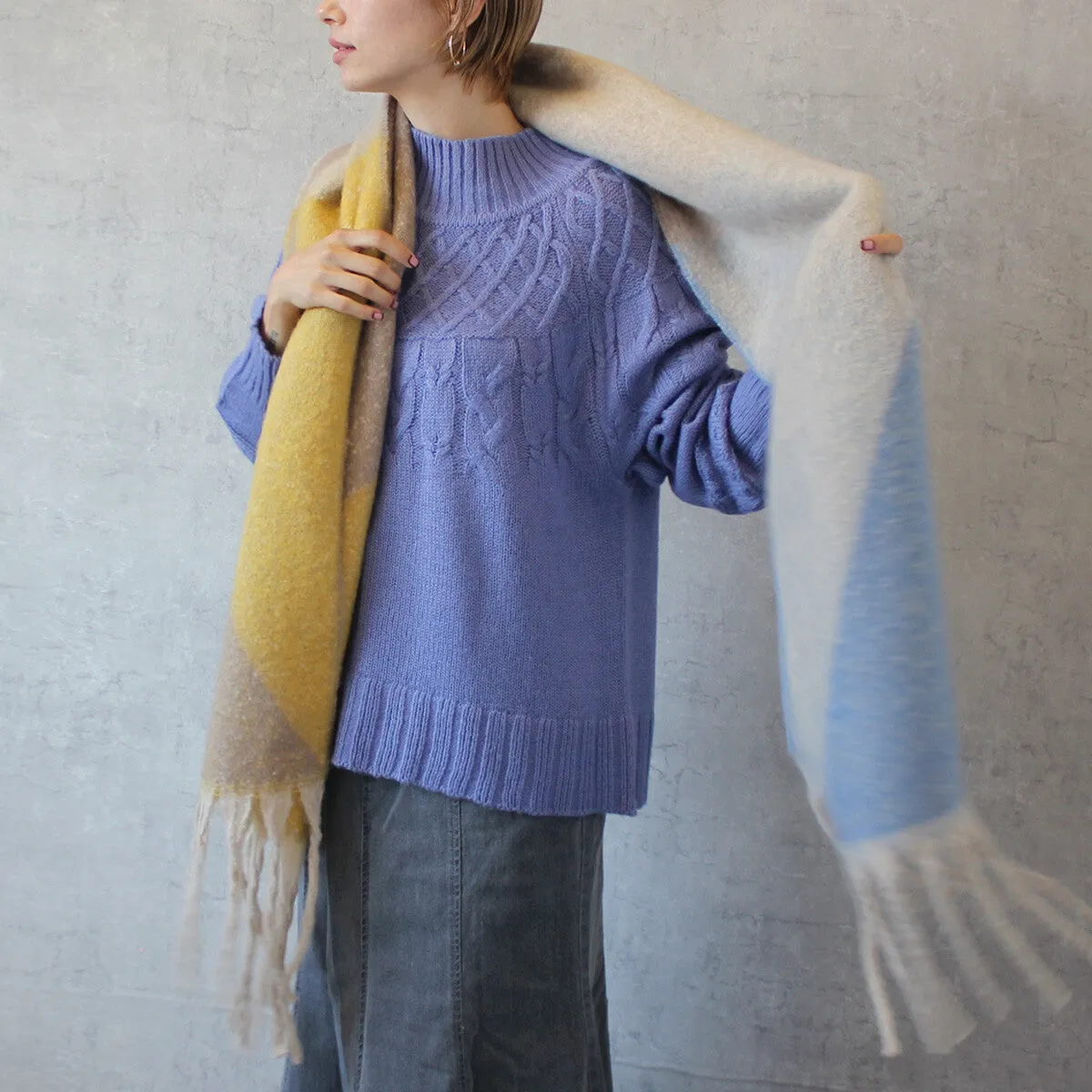 SATO | Geometric Winter Fuzzy Scarf