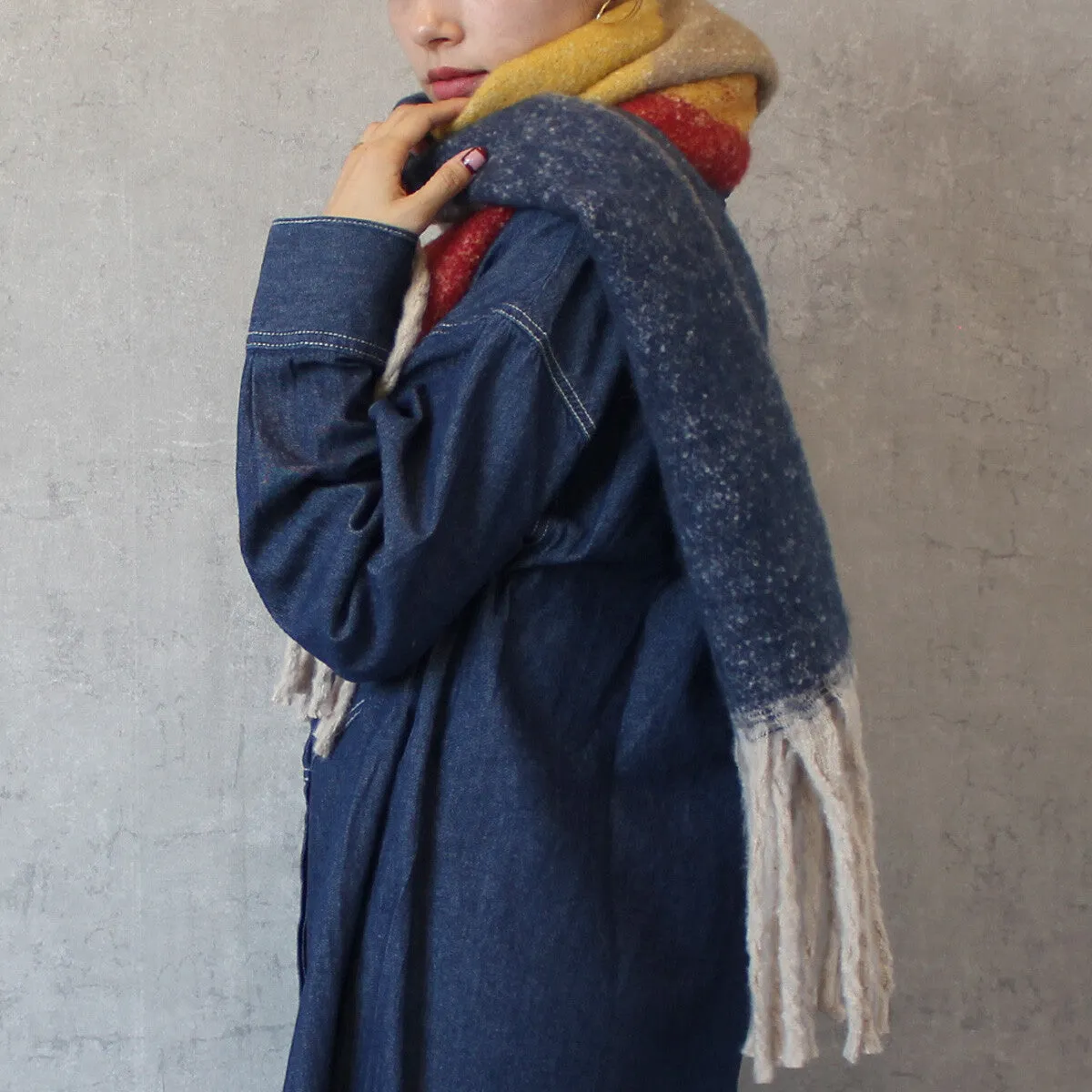 SATO | Geometric Winter Fuzzy Scarf