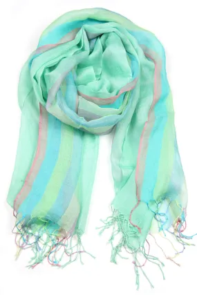 Scarf / Green Mint / Linen Cotton / Pastel / Unisex