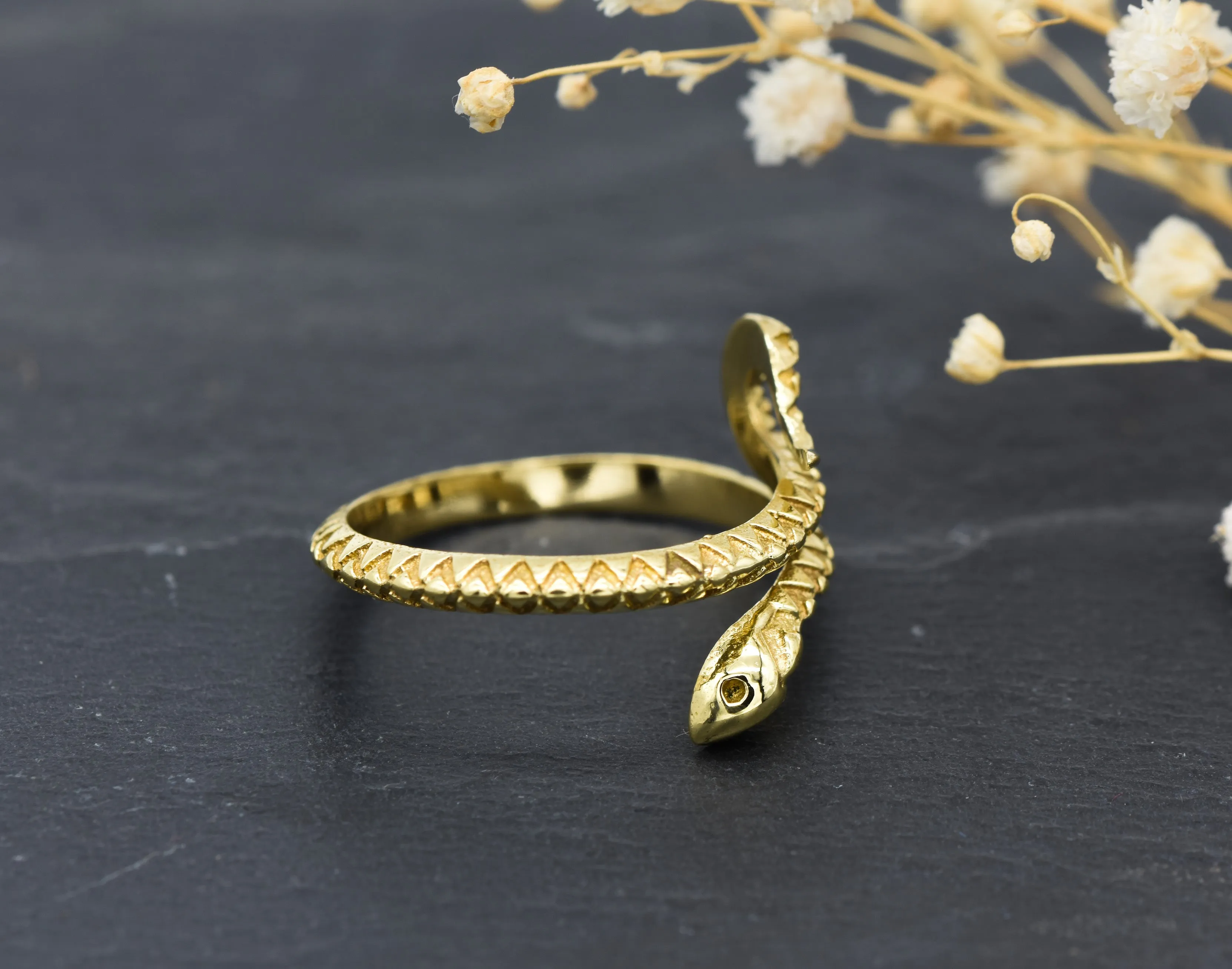 Schlangen Ring Cobra | Messing | Verstellbar | Snake Ring