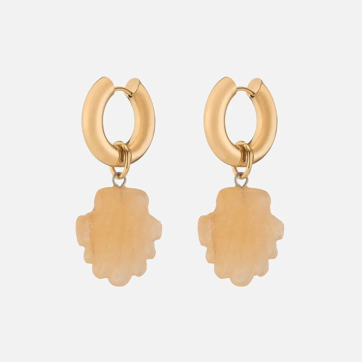 Shell We Dance Earring, Yellow Jade