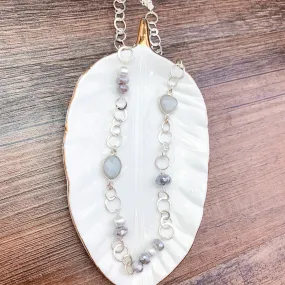 Shimmering Mystic Grey Moonstone Necklace