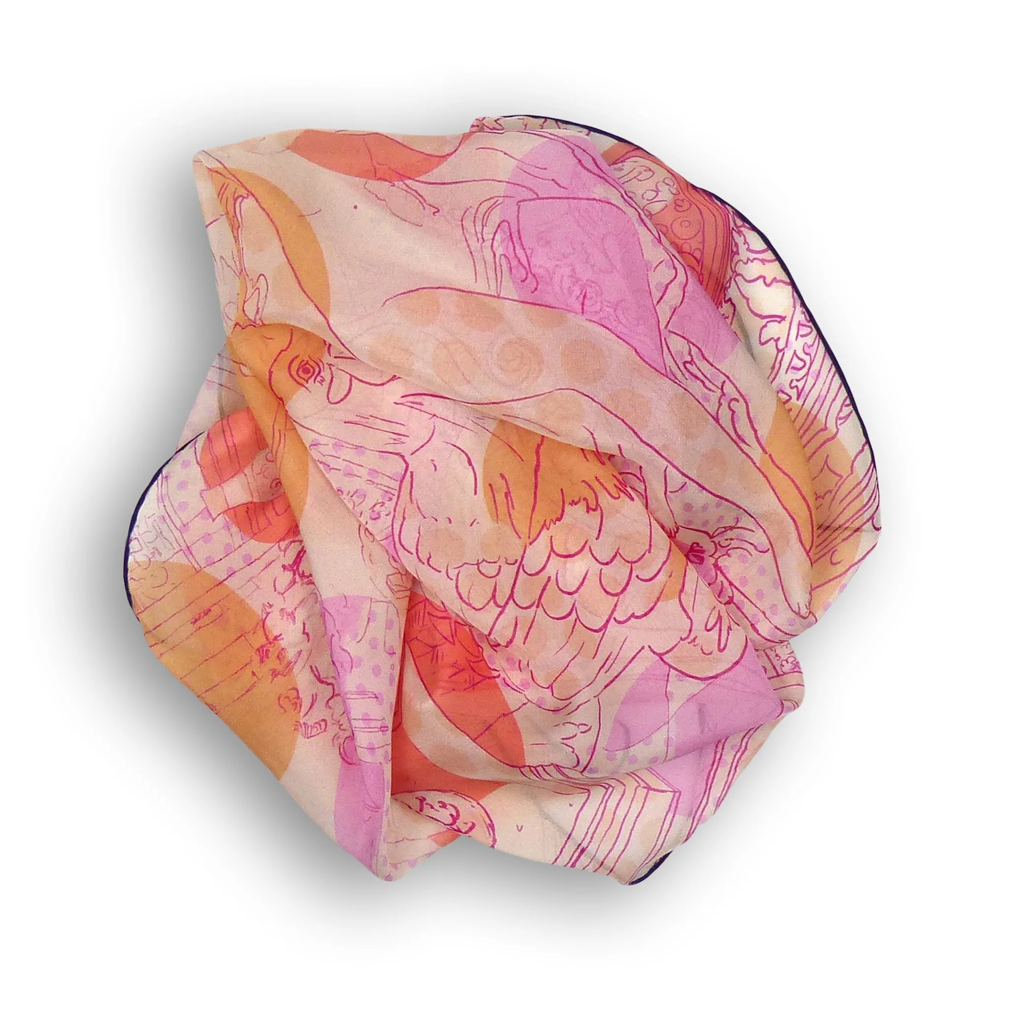 Silk Chiffon Scarf (65cm) - Muse Orange/Pink