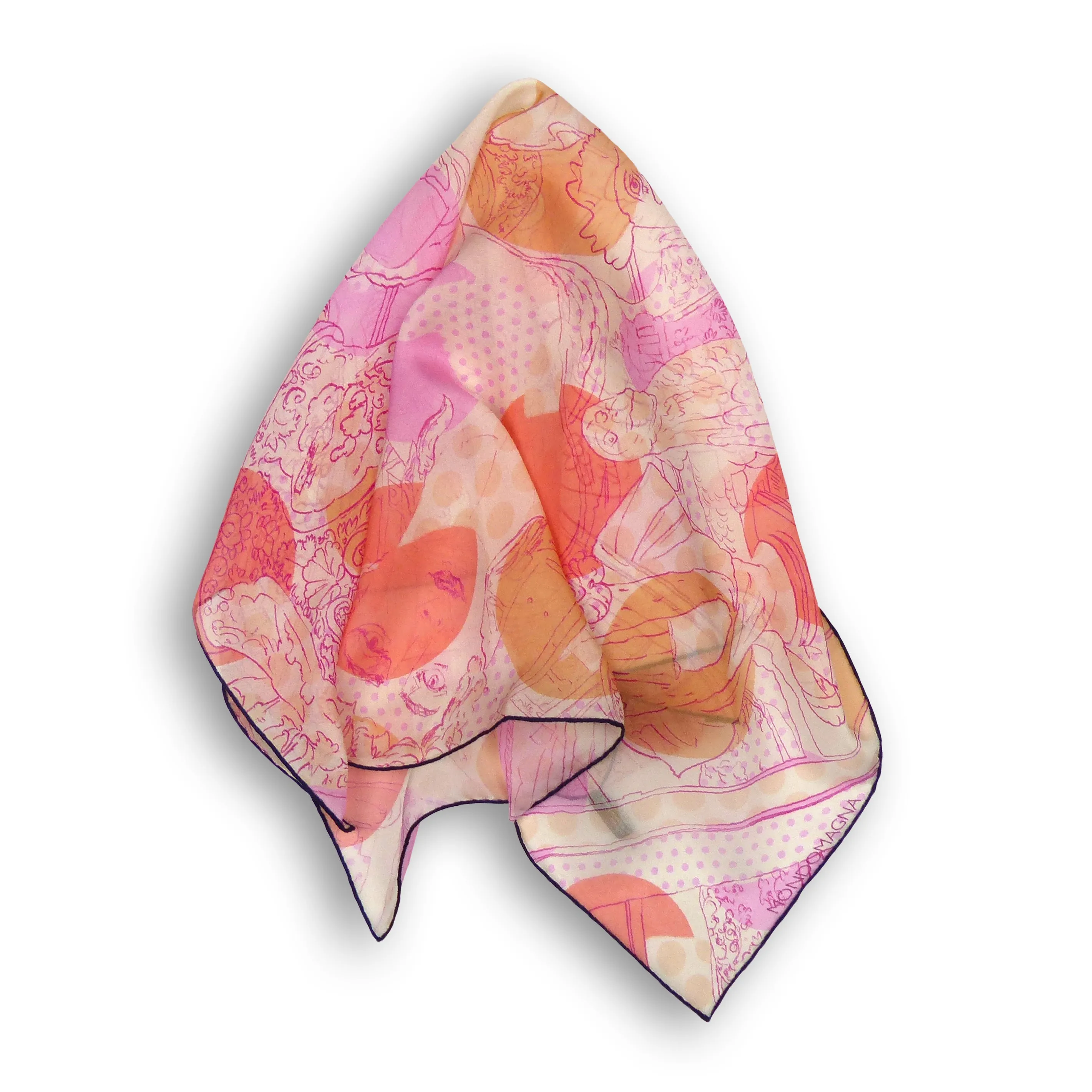 Silk Chiffon Scarf (65cm) - Muse Orange/Pink