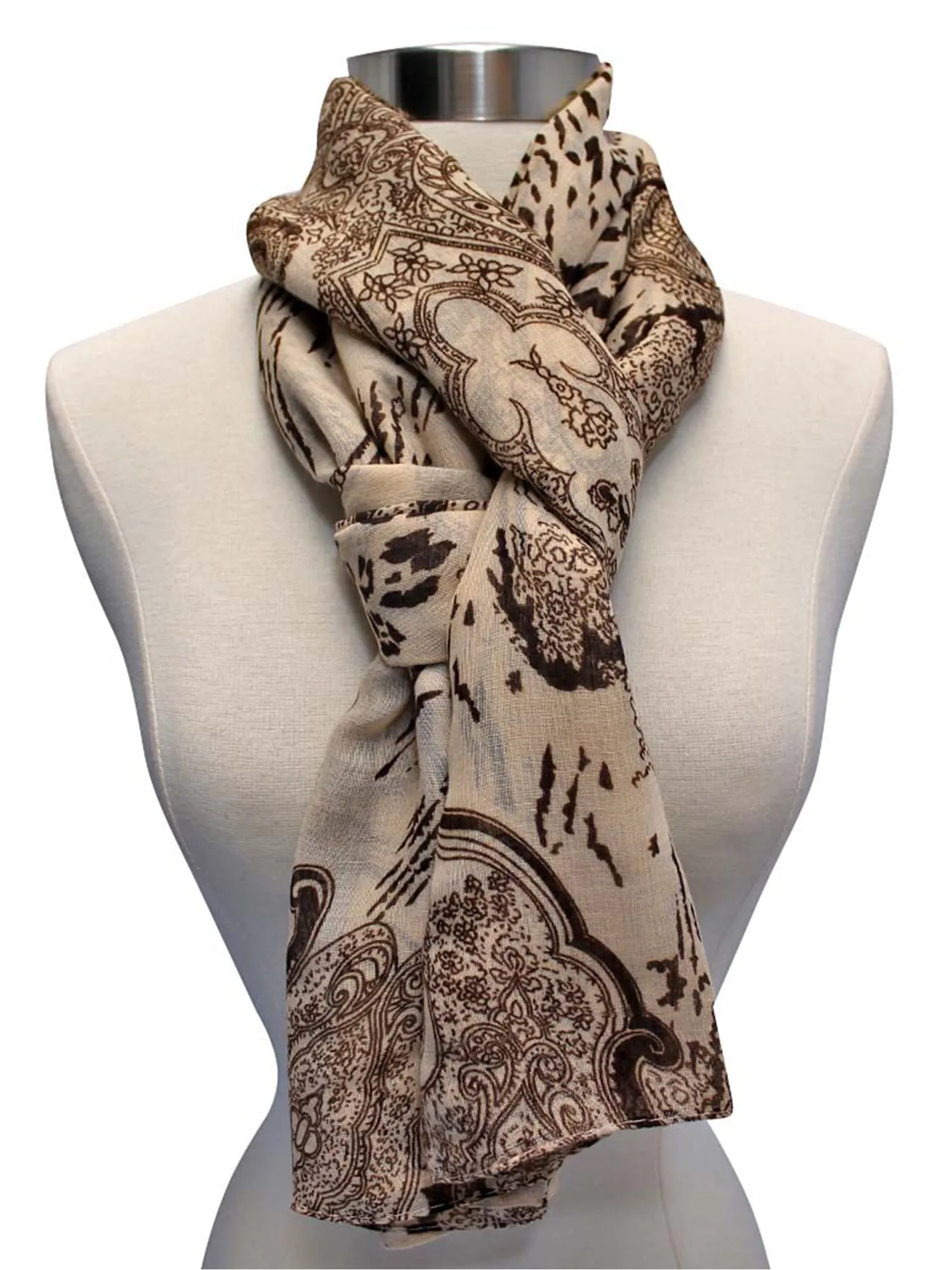 Silky Regal Print Scarf Shawl