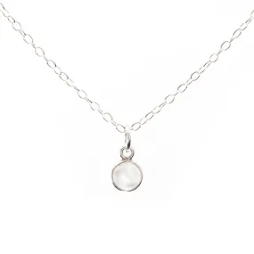 Silver Moonstone June Birthstone Necklace