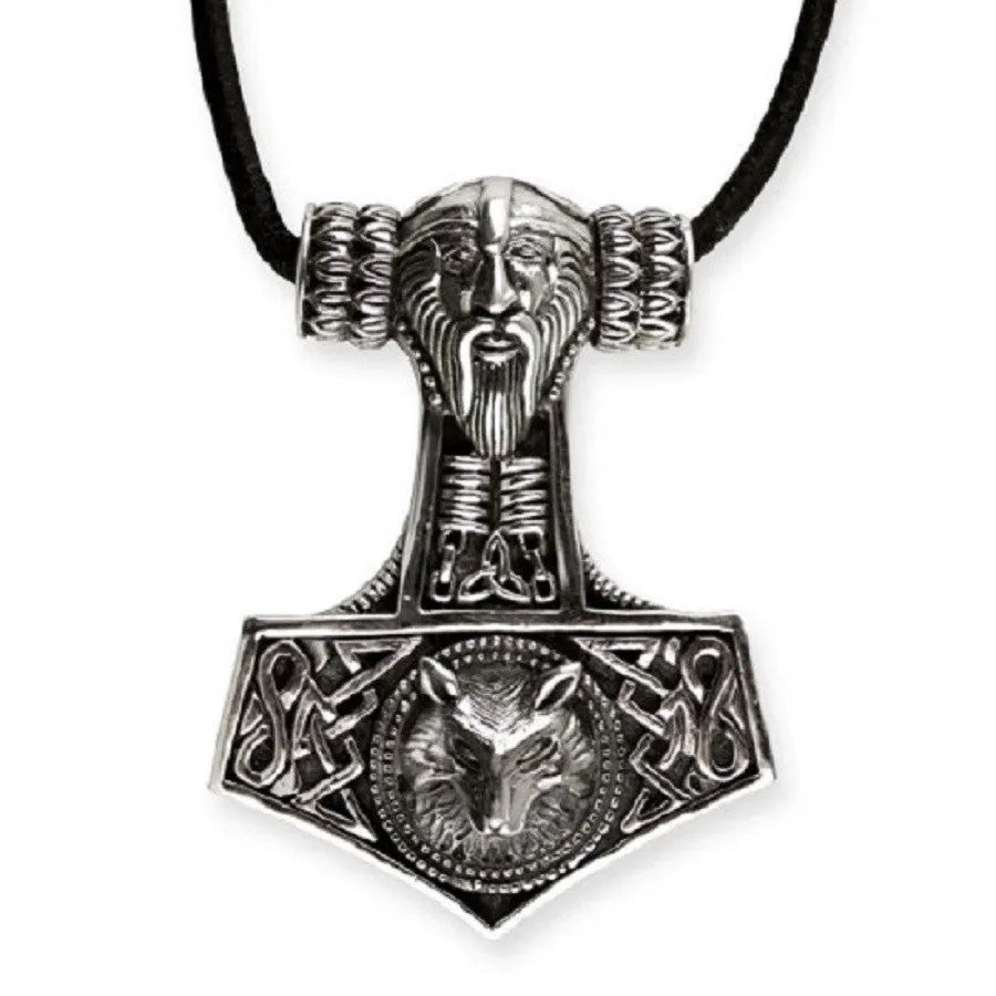 SILVER PENDANT WOLFSKOPF THORS HAMMER