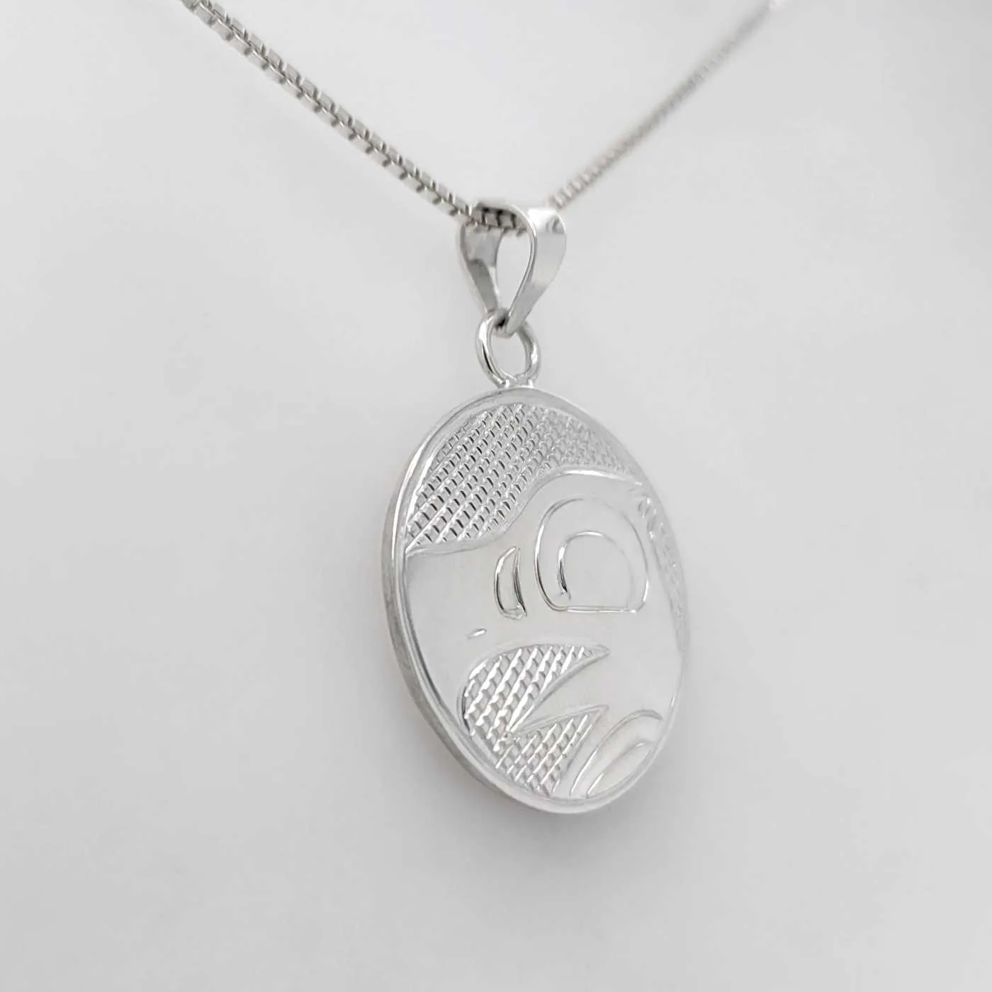 Silver Round Eagle Spirit Pendant