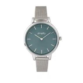 Simplify The 5800 Mesh Bracelet Watch - Silver/Teal