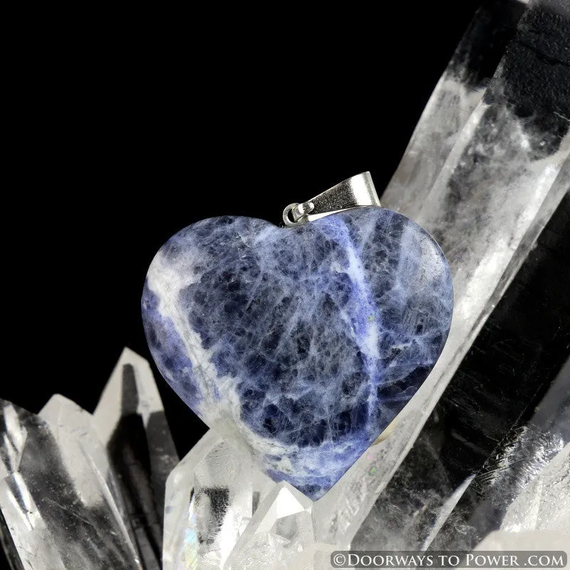 Sodalite Crystal Heart Pendant Blessed & Energized